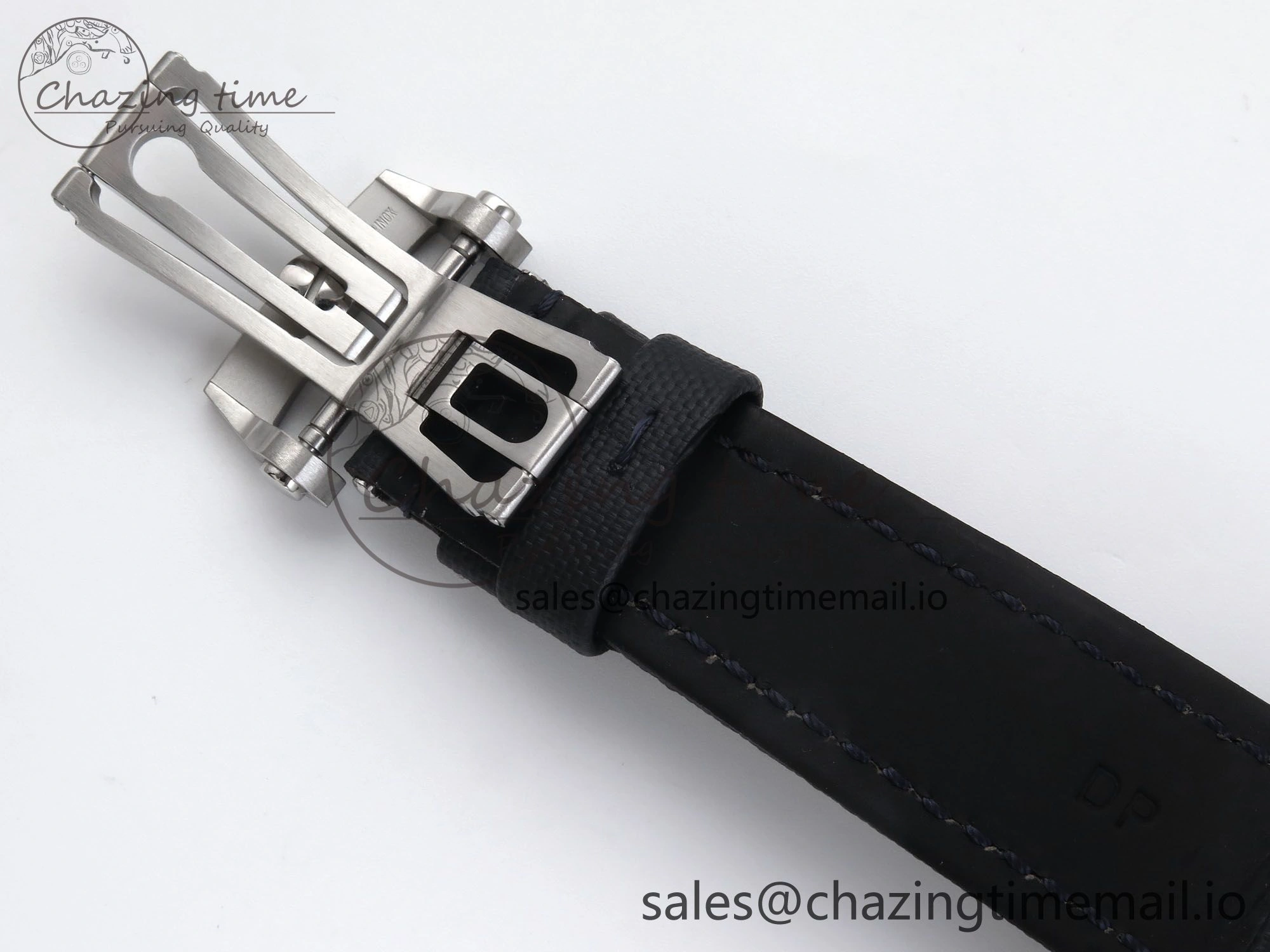 Fifty Fathoms Chrono SS OMF 1:1 Best Edition Blue Dial on Blue Sail-canvas Strap A7750