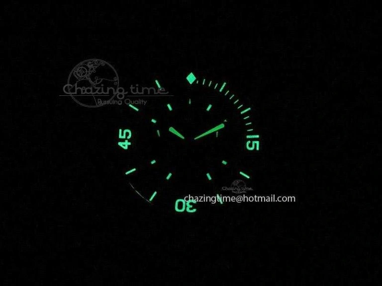 Fifty Fathoms Chronograph Monaco RG Black Dial On Black Leather Strap A7750