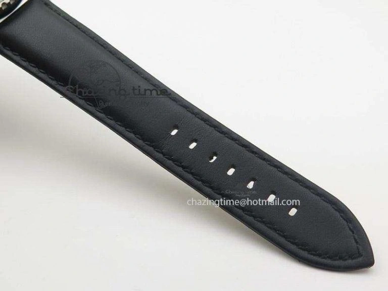 Fifty Fathoms Chronograph SS Black Number Markers Dial On Black Leather Strap A7750