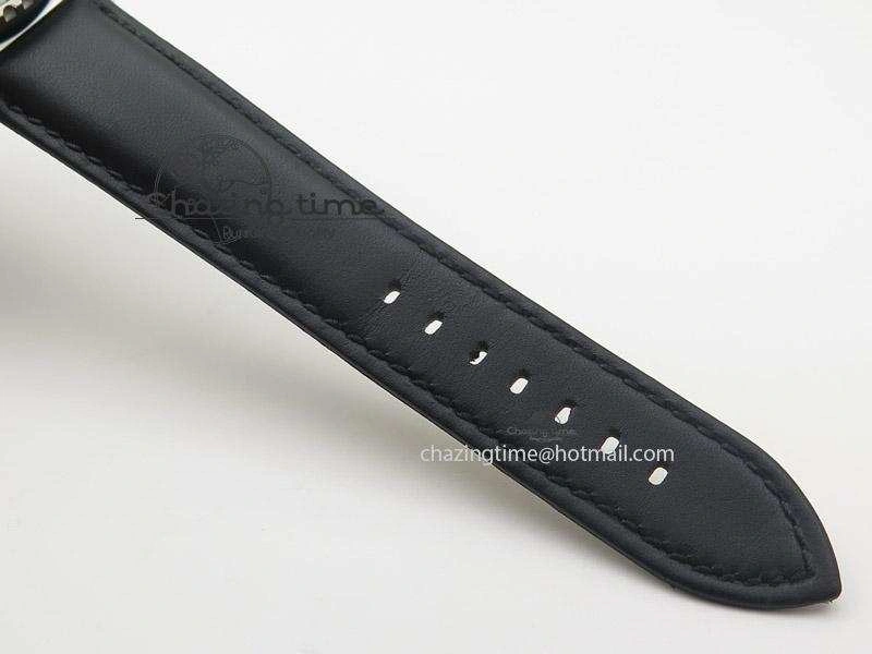 Fifty Fathoms Chronograph SS Black Number Markers Dial On Black Leather Strap A7750