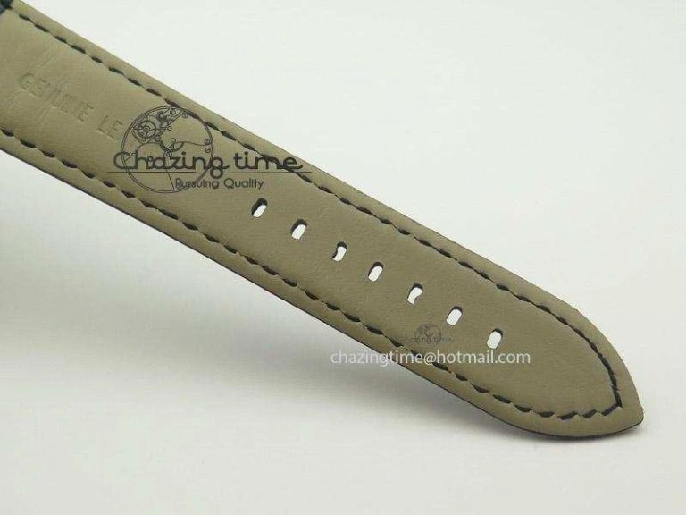 Fifty Fathoms Chronograph SS Black Number Markers Dial On Black Leather Strap A7750