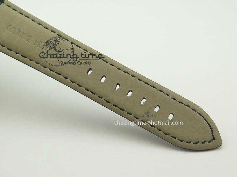 Fifty Fathoms Chronograph SS Black Number Markers Dial On Black Leather Strap A7750