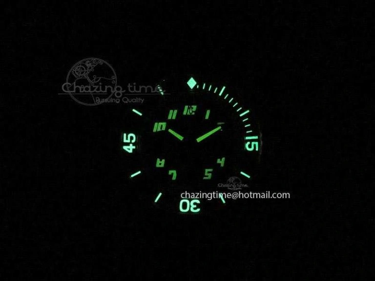 Fifty Fathoms Chronograph SS Black Number Markers Dial On Black Leather Strap A7750