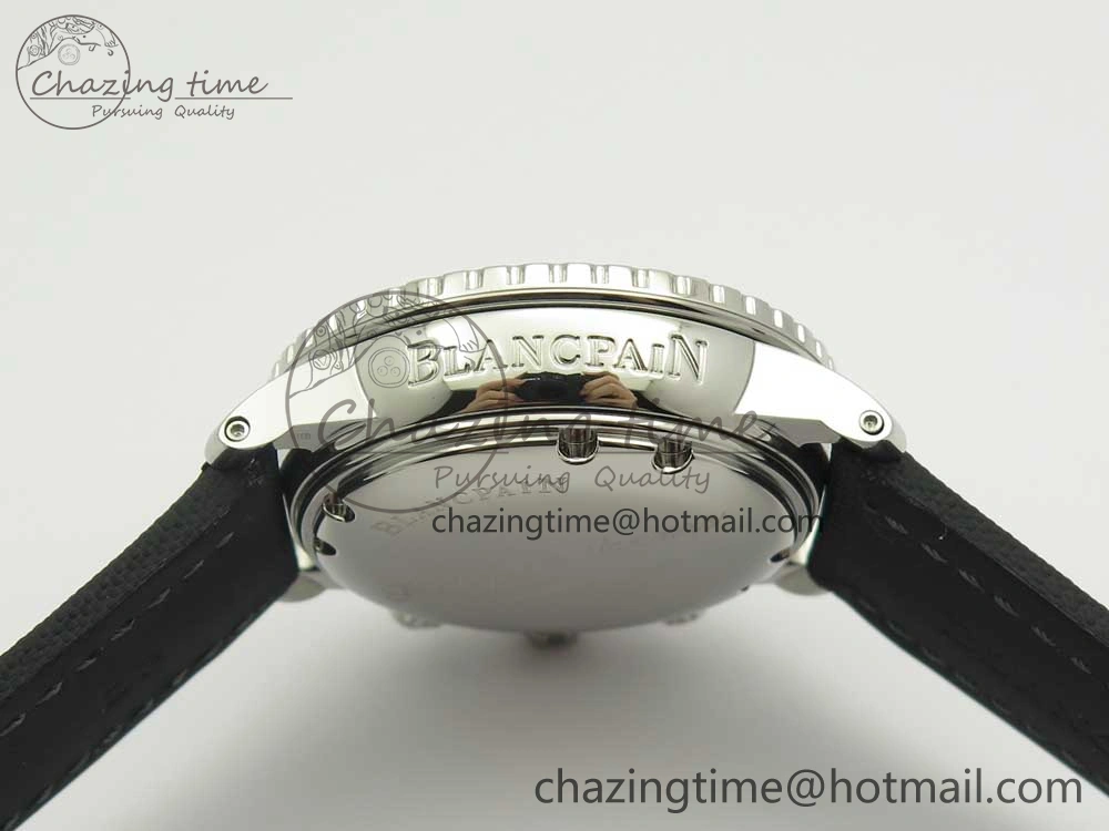 Fifty Fathoms Chronograph SS OMF 1:1 Best Edition Black Dial on Black Nylon Strap A7750