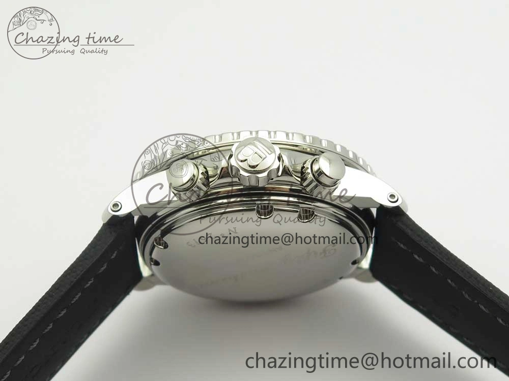 Fifty Fathoms Chronograph SS OMF 1:1 Best Edition Black Dial on Black Nylon Strap A7750