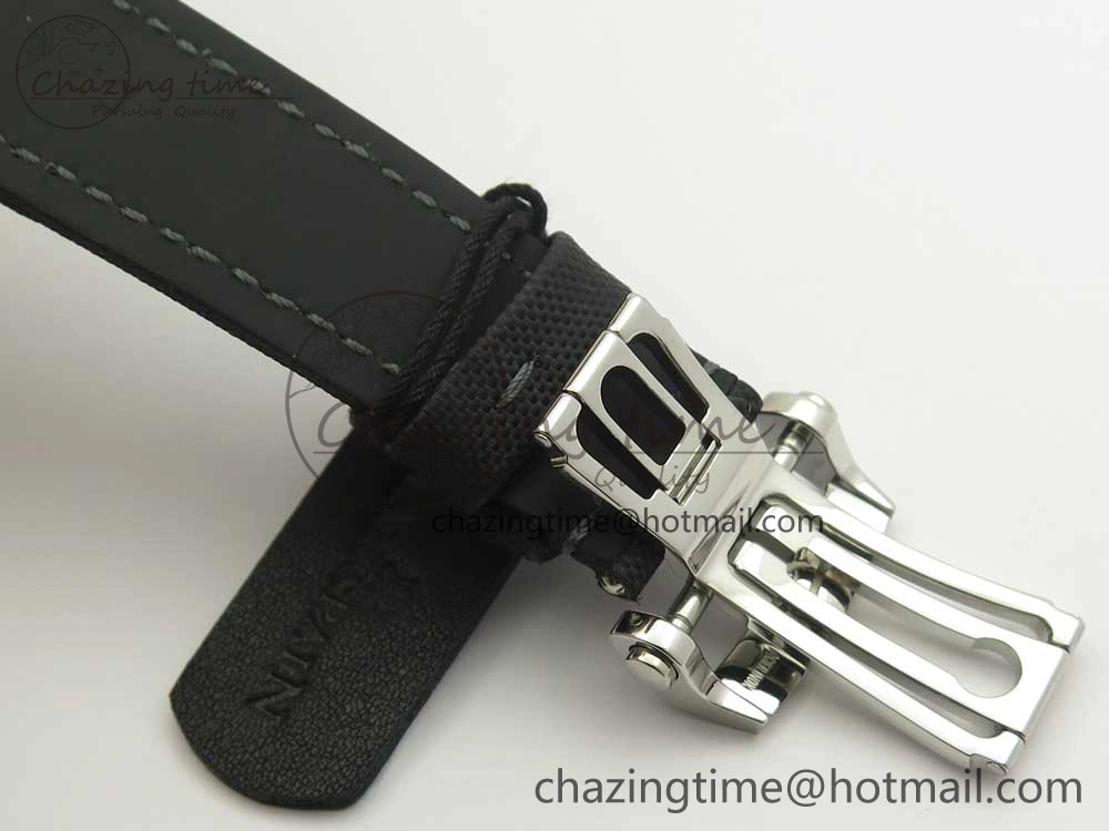 Fifty Fathoms Chronograph SS OMF 1:1 Best Edition Black Dial on Black Nylon Strap A7750