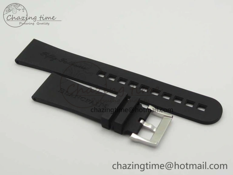 Fifty Fathoms Chronograph SS OMF 1:1 Best Edition Black Dial on Black Nylon Strap A7750