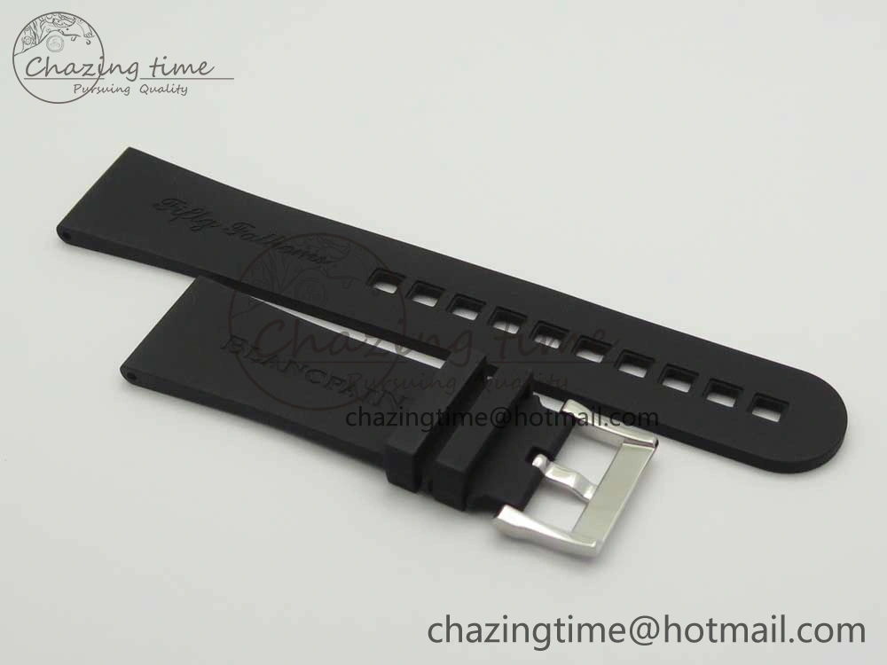 Fifty Fathoms Chronograph SS OMF 1:1 Best Edition Black Dial on Black Nylon Strap A7750