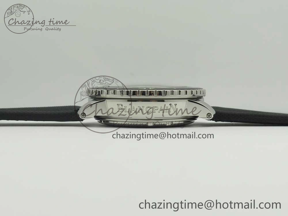 Fifty Fathoms Chronograph SS OMF 1:1 Best Edition Black Dial on Black Nylon Strap A7750