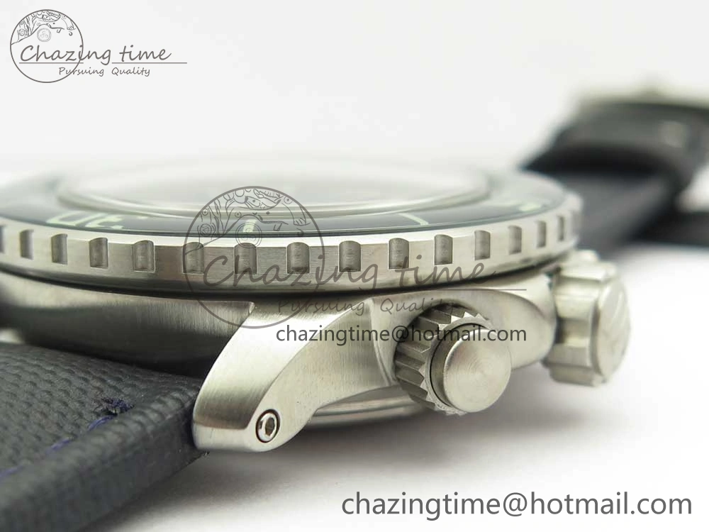 Fifty Fathoms Chronograph SS OMF 1:1 Best Edition Blue Dial on Blue Nylon Strap A7750