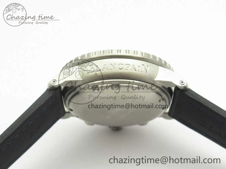 Fifty Fathoms Chronograph SS OMF 1:1 Best Edition Blue Dial on Blue Nylon Strap A7750