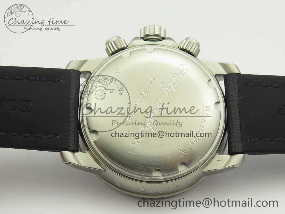 Fifty Fathoms Chronograph SS OMF 1:1 Best Edition Blue Dial on Blue Nylon Strap A7750