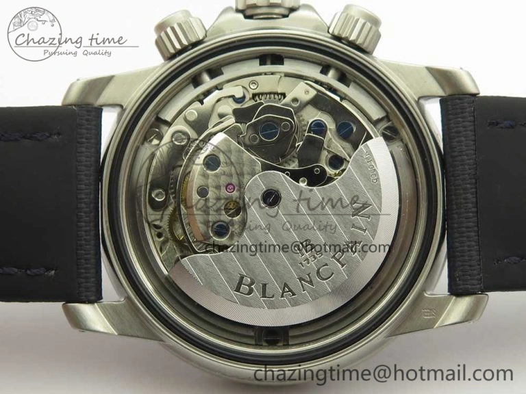 Fifty Fathoms Chronograph SS OMF 1:1 Best Edition Blue Dial on Blue Nylon Strap A7750