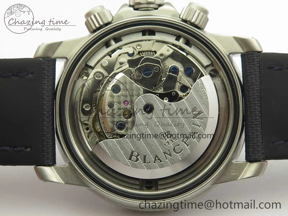 Fifty Fathoms Chronograph SS OMF 1:1 Best Edition Blue Dial on Blue Nylon Strap A7750