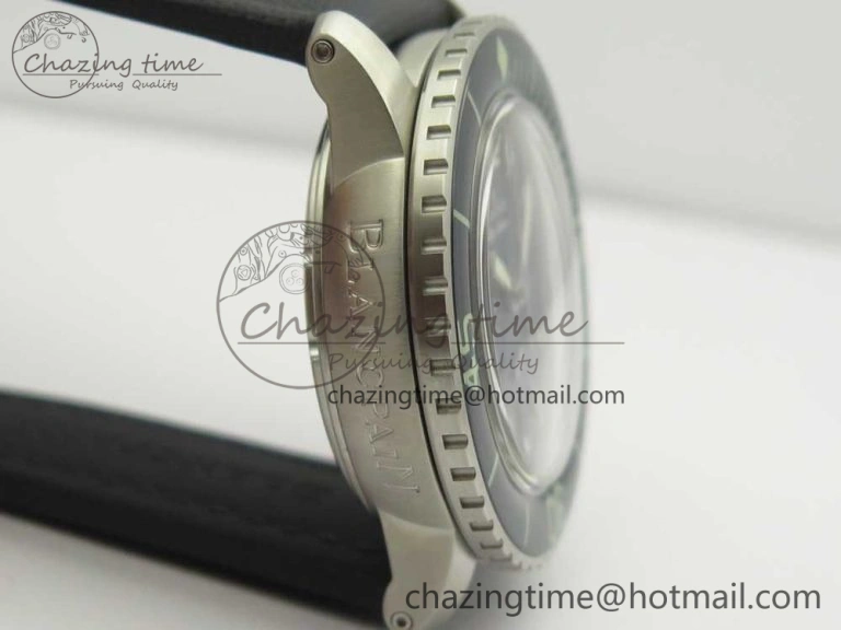 Fifty Fathoms Chronograph SS OMF 1:1 Best Edition Blue Dial on Blue Nylon Strap A7750