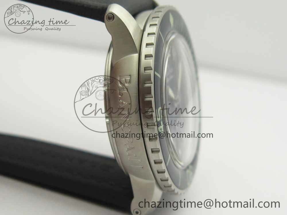 Fifty Fathoms Chronograph SS OMF 1:1 Best Edition Blue Dial on Blue Nylon Strap A7750
