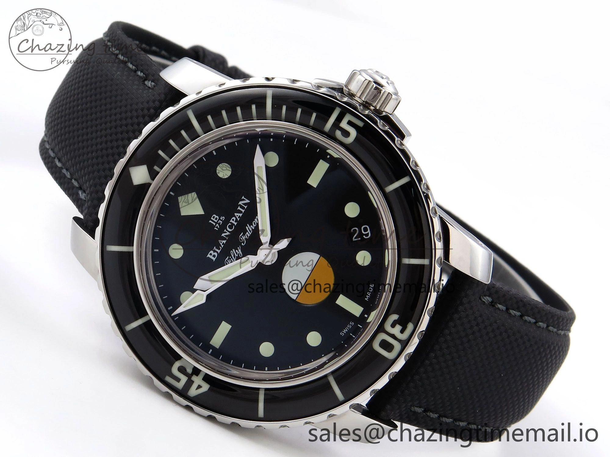 Fifty Fathoms MIL-SPEC ZF 1:1 Best Edition on Sail-canvas Strap A1151