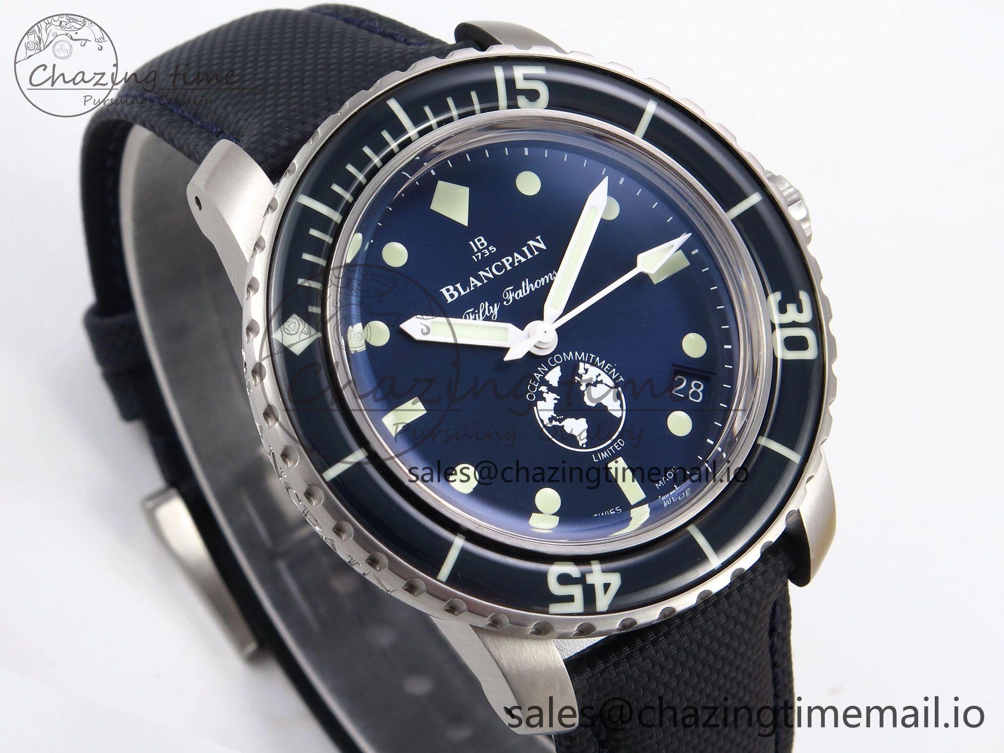 Fifty Fathoms Ocean Commitment III ZF 1:1 Best Edition on Sail-canvas Strap A1151