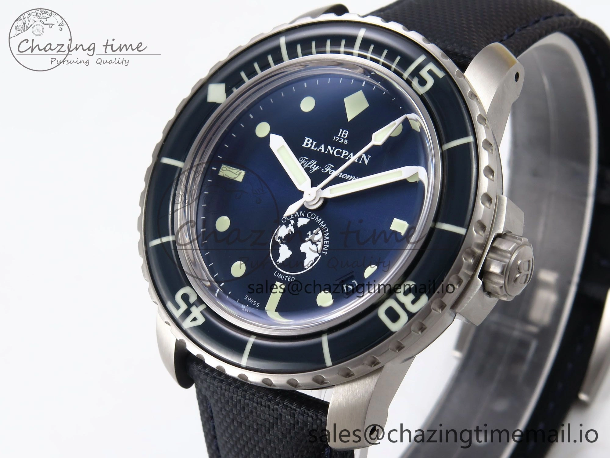 Fifty Fathoms Ocean Commitment III ZF 1:1 Best Edition on Sail-canvas Strap A1151