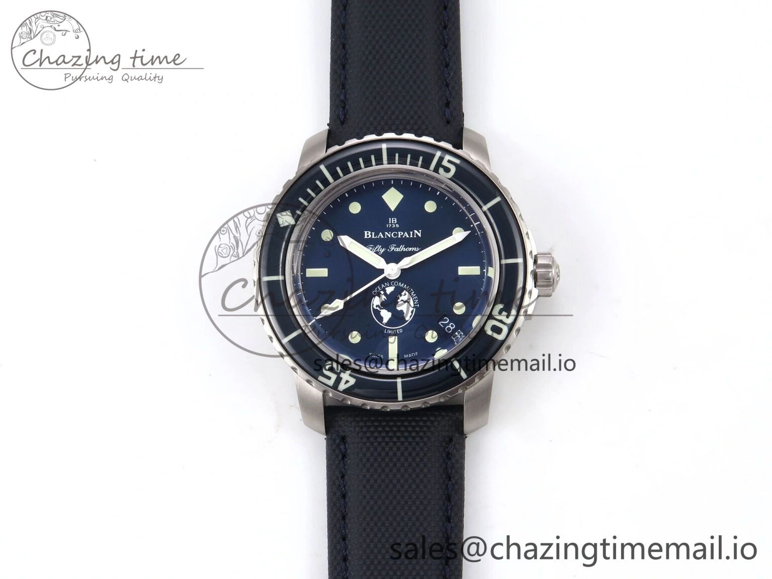 Fifty Fathoms Ocean Commitment III ZF 1:1 Best Edition on Sail-canvas Strap A1151