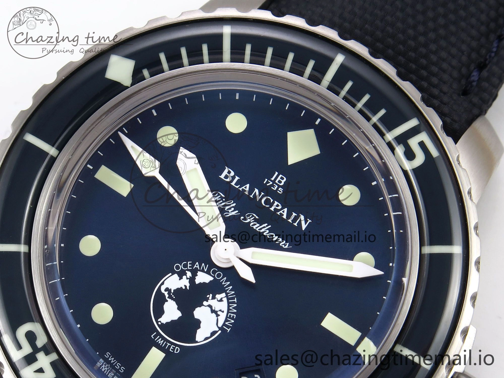 Fifty Fathoms Ocean Commitment III ZF 1:1 Best Edition on Sail-canvas Strap A1151