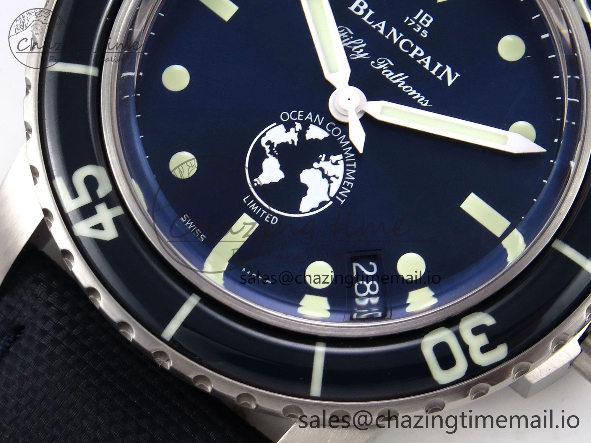 Fifty Fathoms Ocean Commitment III ZF 1:1 Best Edition on Sail-canvas Strap A1151