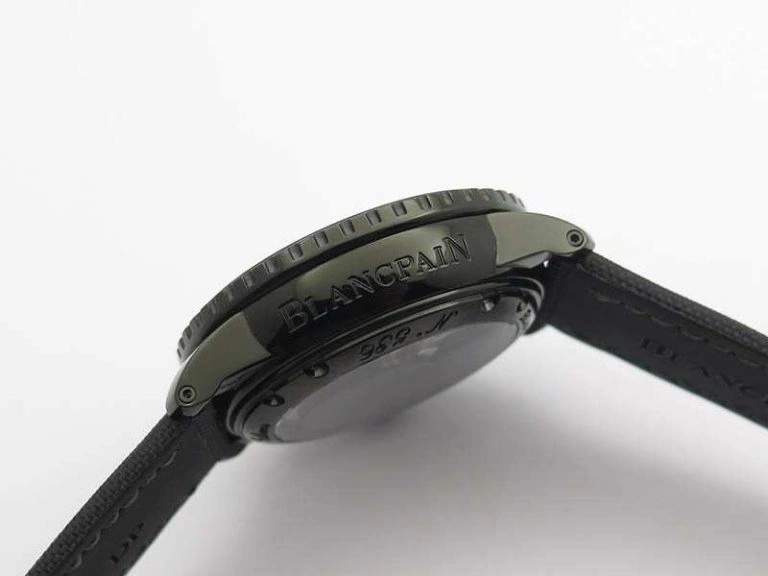 Fifty Fathoms PVD Dark Knight ZF 1:1 Best Edition Black Dial On Sail-canvas Strap A1315