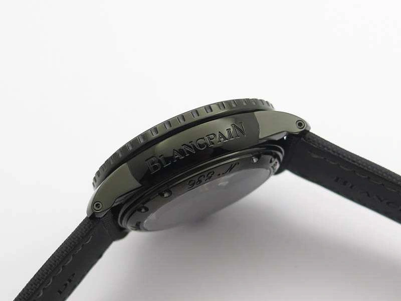 Fifty Fathoms PVD Dark Knight ZF 1:1 Best Edition Black Dial On Sail-canvas Strap A1315