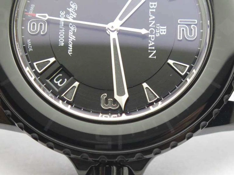 Fifty Fathoms PVD Dark Knight ZF 1:1 Best Edition Black Dial On Sail-canvas Strap A1315