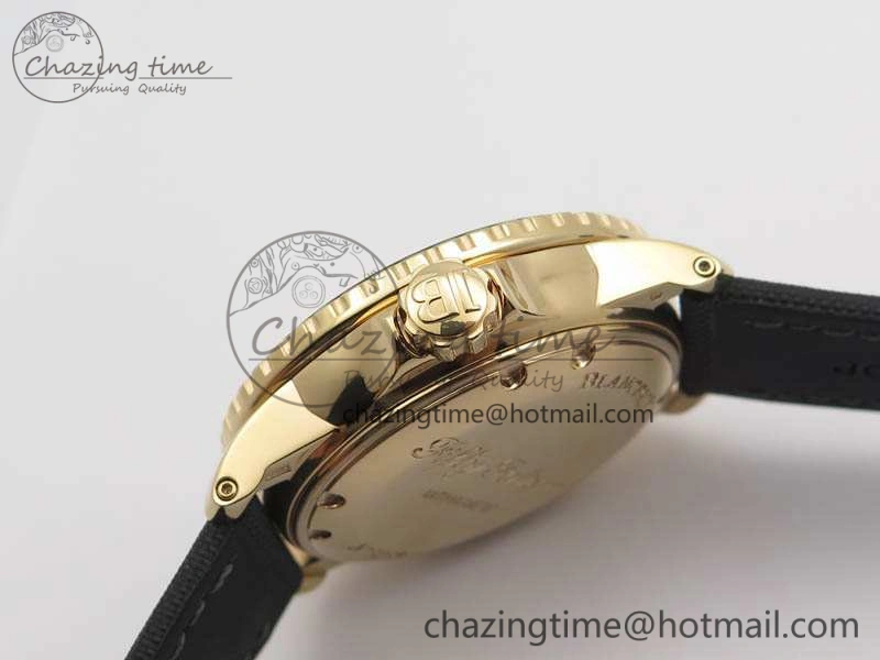 Fifty Fathoms RG Black ZF 1:1 Best Edition Black Dial On Sail-Canvas Strap A2836 (Free Extra Strap)