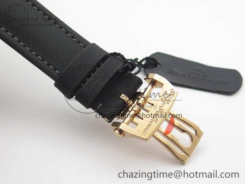 Fifty Fathoms RG Black ZF 1:1 Best Edition Black Dial On Sail-Canvas Strap A2836 (Free Extra Strap)