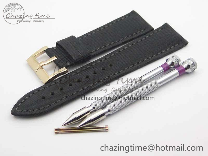 Fifty Fathoms RG Black ZF 1:1 Best Edition Black Dial On Sail-Canvas Strap A2836 (Free Extra Strap)