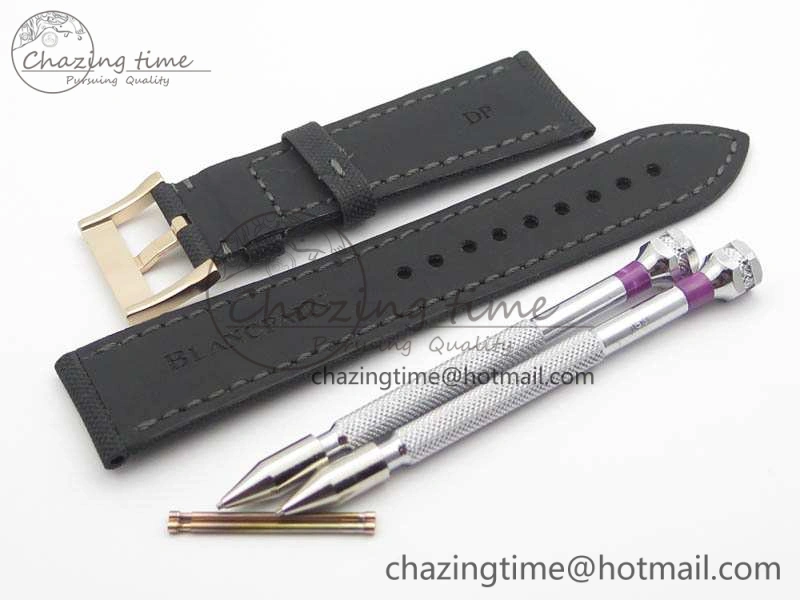 Fifty Fathoms RG Black ZF 1:1 Best Edition Black Dial On Sail-Canvas Strap A2836 (Free Extra Strap)