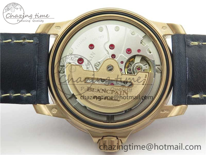 Fifty Fathoms RG Bright Blue ZF 1:1 Best Edition on Blue Leather Strap A1315