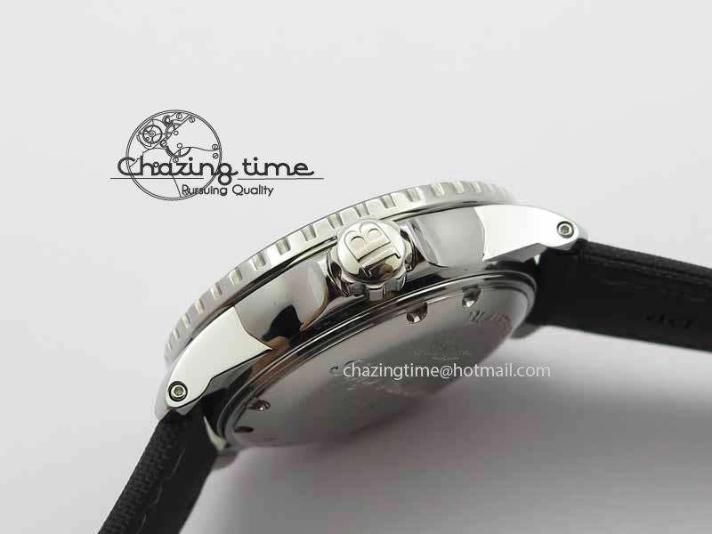 Fifty Fathoms SS Black ZF 1:1 Best Edition Black Dial On Sail Canvas Strap A2836 (Free Extra Strap)