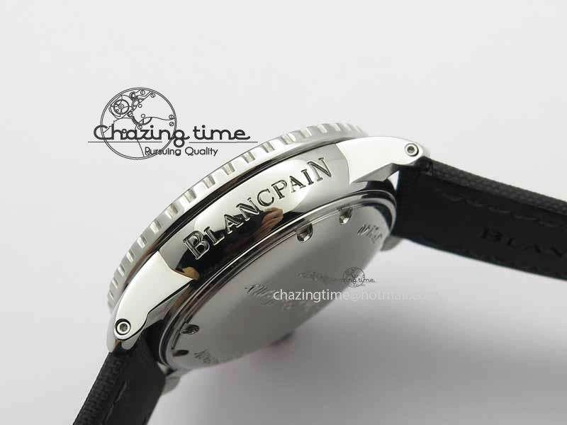 Fifty Fathoms SS Black ZF 1:1 Best Edition Black Dial On Sail Canvas Strap A2836 (Free Extra Strap)