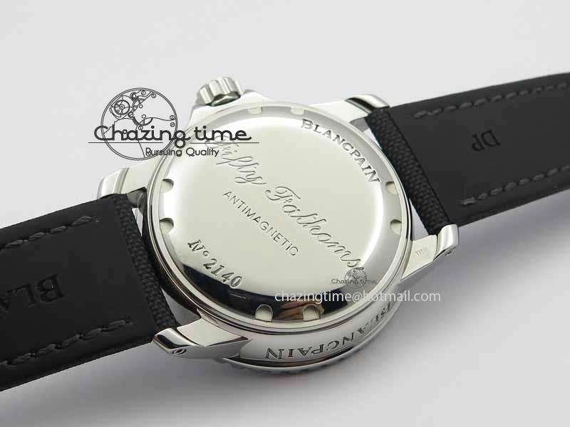 Fifty Fathoms SS Black ZF 1:1 Best Edition Black Dial On Sail Canvas Strap A2836 (Free Extra Strap)