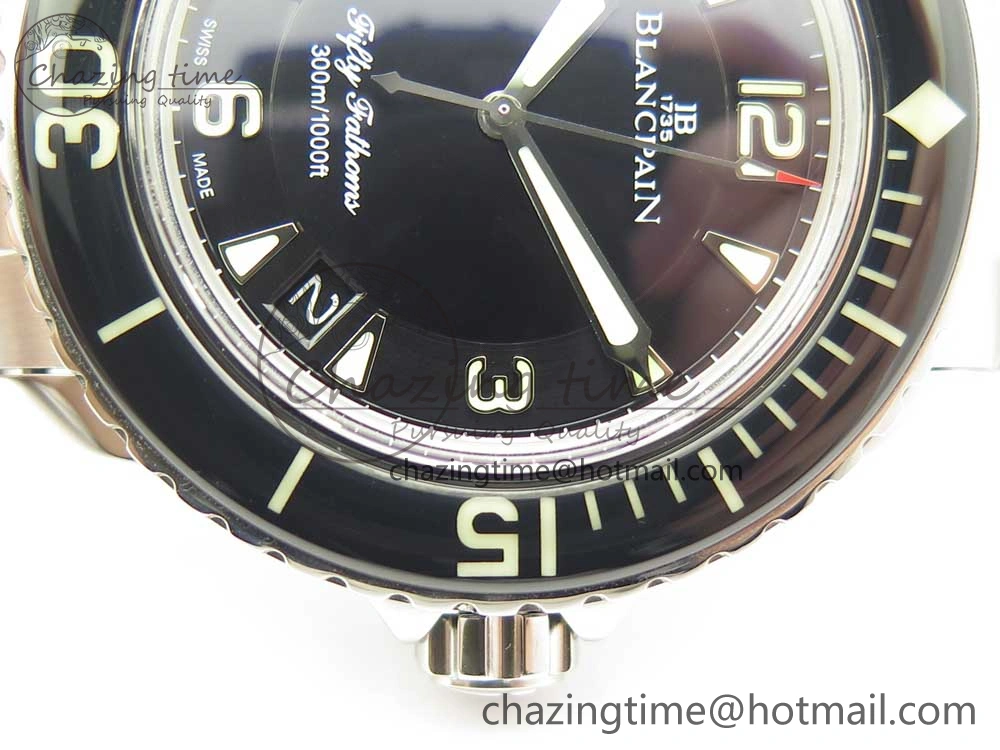 Fifty Fathoms SS Black ZF 1:1 Best Edition Black Dial on SS Bracelet A2836