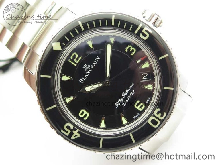 Fifty Fathoms SS Black ZF 1:1 Best Edition Black Dial on SS Bracelet A2836