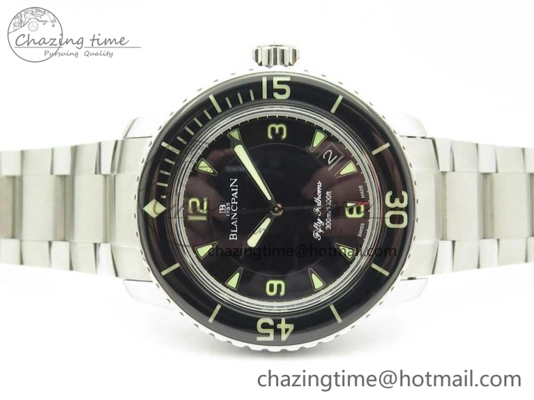 Fifty Fathoms SS Black ZF 1:1 Best Edition Black Dial on SS Bracelet A2836