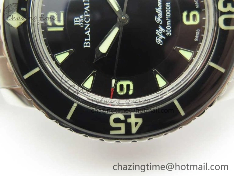 Fifty Fathoms SS Black ZF 1:1 Best Edition Black Dial on SS Bracelet A2836