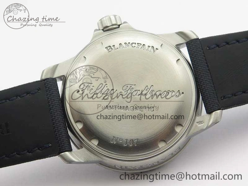 Fifty Fathoms SS Blue ZF 1:1 Best Edition Blue Dial On Sail Canvas Strap A2836 (Free Extra Strap)