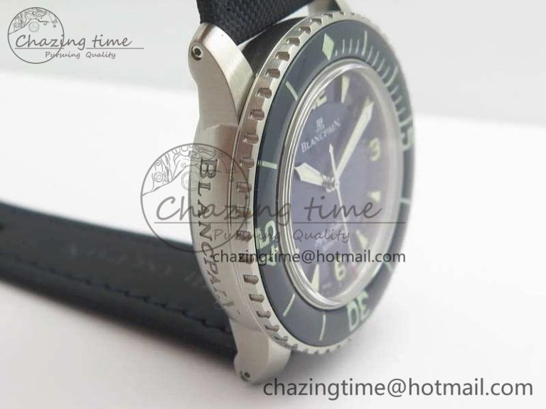 Fifty Fathoms SS Blue ZF 1:1 Best Edition Blue Dial On Sail Canvas Strap A2836 (Free Extra Strap)