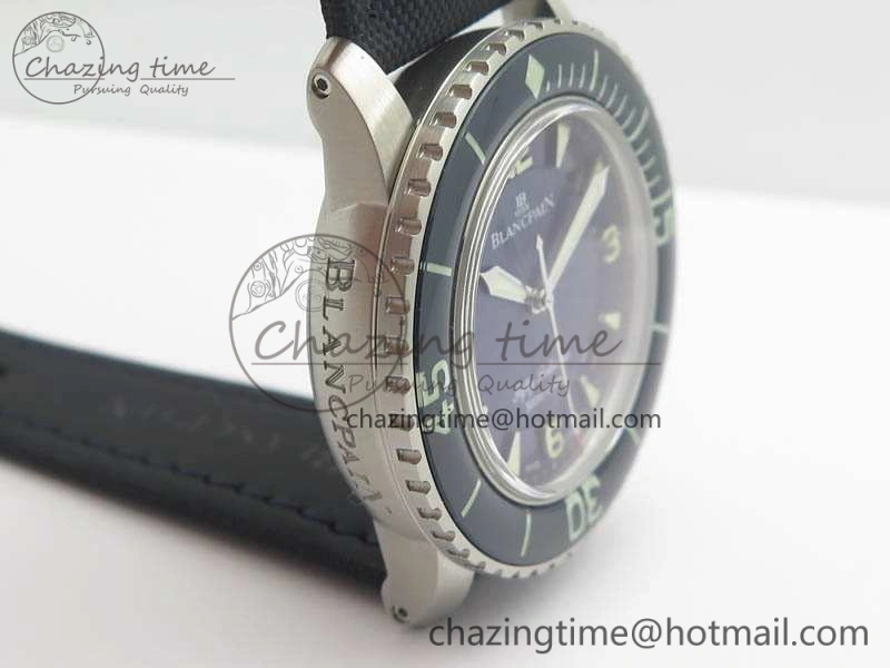 Fifty Fathoms SS Blue ZF 1:1 Best Edition Blue Dial On Sail Canvas Strap A2836 (Free Extra Strap)