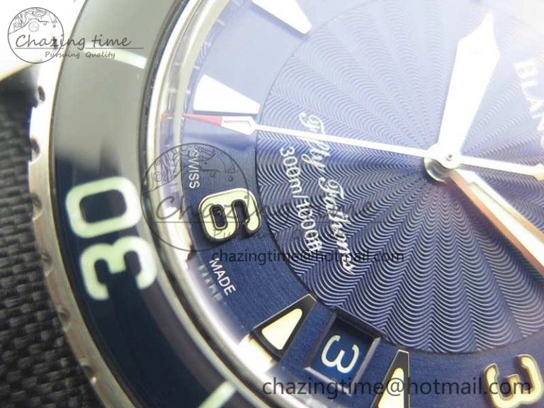 Fifty Fathoms SS Blue ZF 1:1 Best Edition Blue Dial On Sail Canvas Strap A2836 (Free Extra Strap)