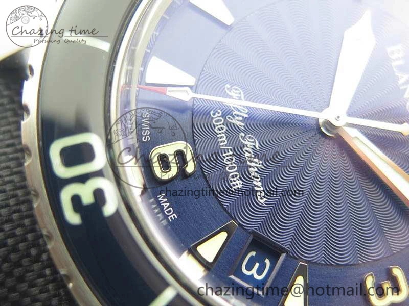 Fifty Fathoms SS Blue ZF 1:1 Best Edition Blue Dial On Sail Canvas Strap A2836 (Free Extra Strap)