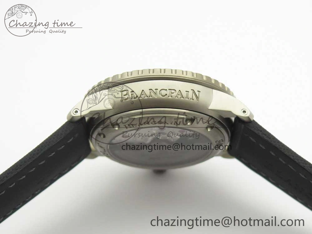 Fifty Fathoms Ti Black ZF 1:1 Best Edition Black Dial on Sail-canvas Strap A1315 (Free Extra Strap)