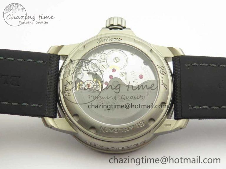 Fifty Fathoms Ti Black ZF 1:1 Best Edition Black Dial on Sail-canvas Strap A1315 (Free Extra Strap)