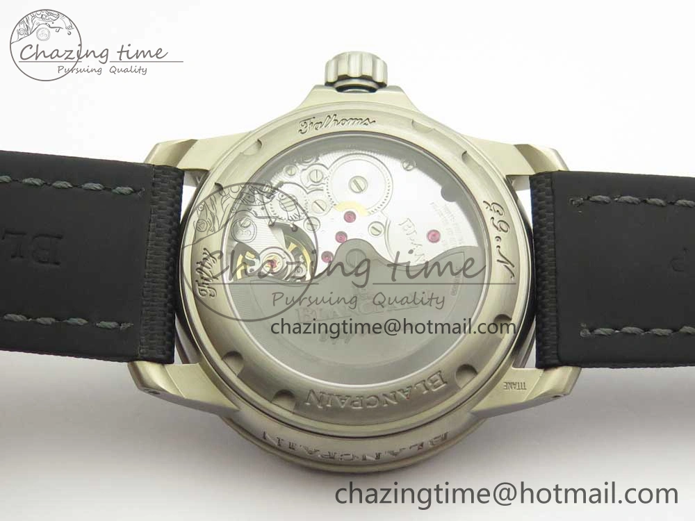 Fifty Fathoms Ti Black ZF 1:1 Best Edition Black Dial on Sail-canvas Strap A1315 (Free Extra Strap)
