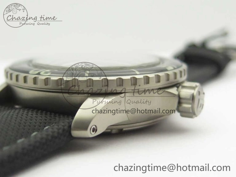 Fifty Fathoms Ti Black ZF 1:1 Best Edition Black Dial on Sail-canvas Strap A1315 (Free Extra Strap)